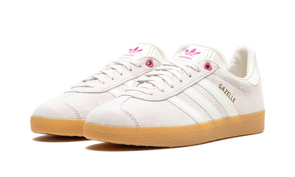 Witte Adidas GAZELLE WMNS schoenen met rode en roze details voor Valentijnsdag 2024, dames sneakers met stijlvolle uitstraling