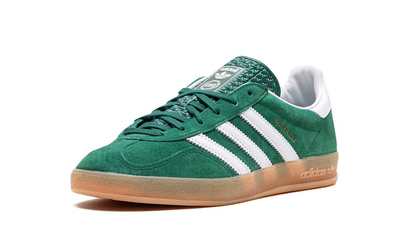 Adidas Gazelle Indoor sneakers in Collegiate Green met gumrubber zool, lage schoenen voor binnengebruik, in detail getoond