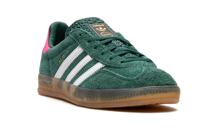 Dames sneakers Adidas Gazelle Indoor in Collegiate Green en Lucid Pink, zachte sportschoen voor binnengebruik