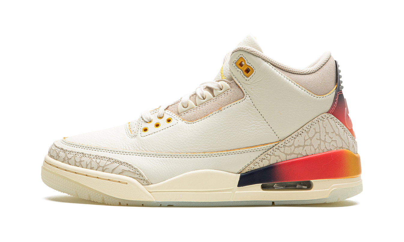 Sportieve Air Jordan 3 SP schoenen in kleurrijk design met J Balvin branding, geschikt voor casual en streetwear looks.