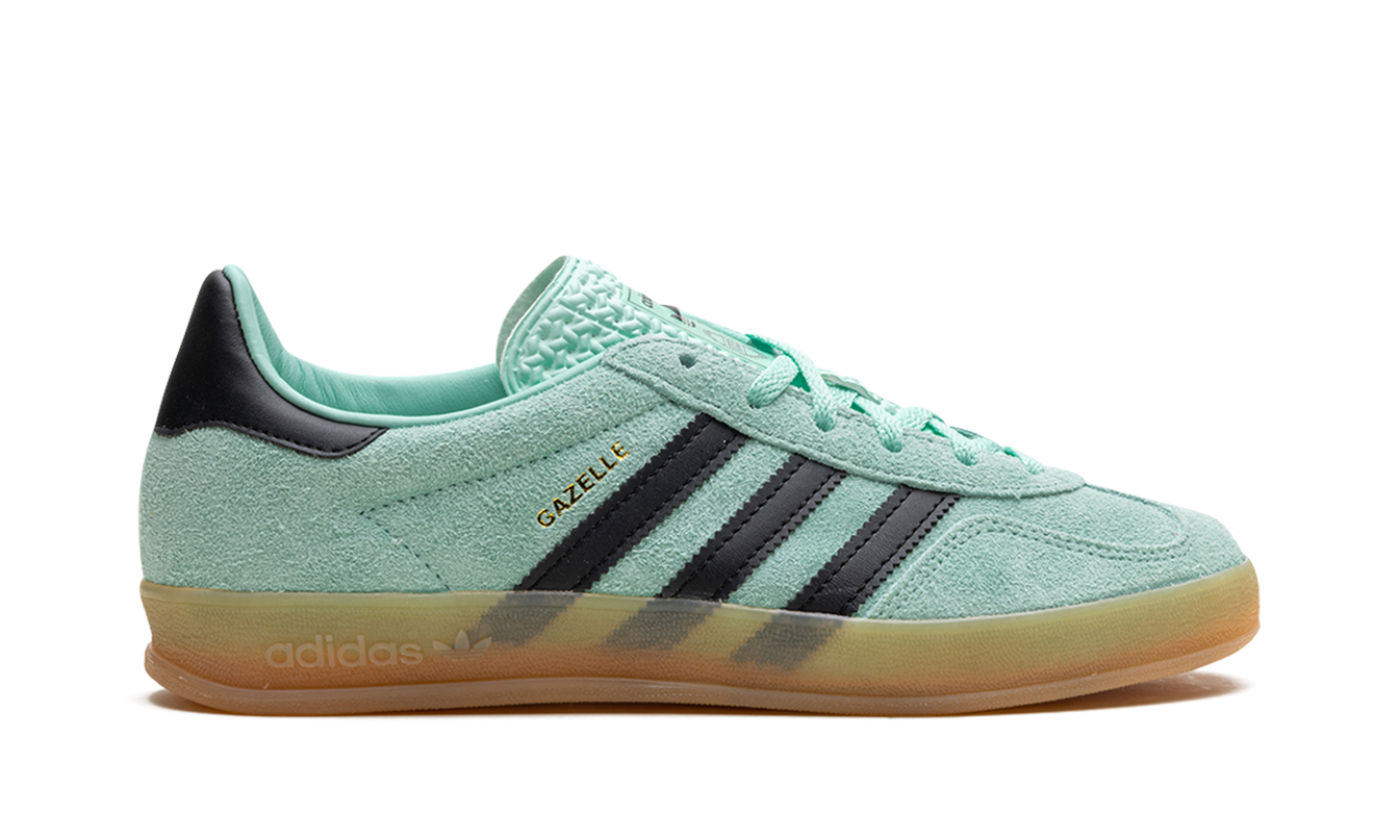 Adidas Gazelle Indoor schoenen in Clemin en zwart, zwart en wit, voor binnengebruik, comfortabele sneaker met leren bovenwerk