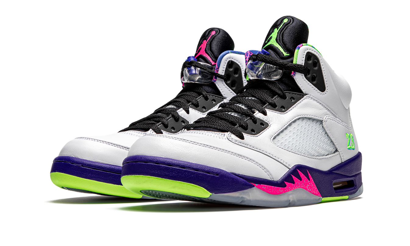 Sneakers Air Jordan 5 Retro "Alternate Bel-Air" in zwart en paars met witte details, lage sportieve schoenen, merk Mijn winkel