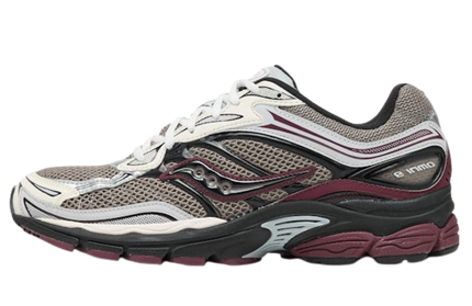 Sneakers van CAPE EXCLUSIVES, Saucony ProGrid Omni 9, in beige en bruin met een sportieve uitstraling en witte details.