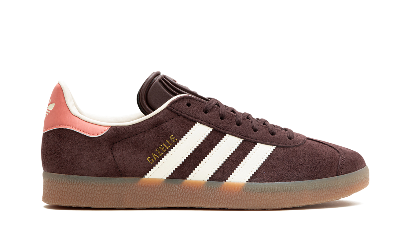 Damesschoenen Adidas Gazelle Shadow Brown met suède bovenwerk en witte zool, stijlvolle sneakers voor dagelijks gebruik