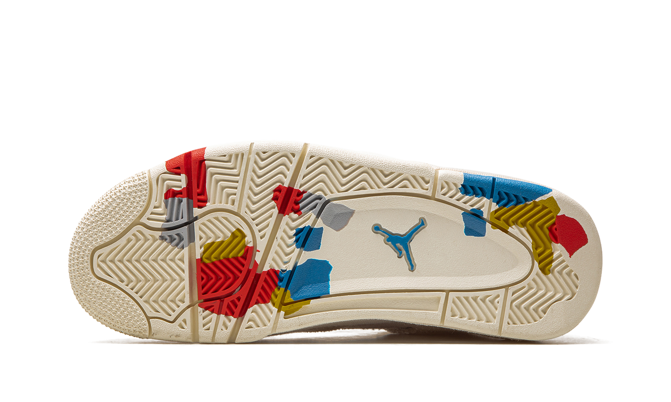 Dames Air Jordan 4 Canvas sneakers in wit en zwart met canvas details, sierlijke schoen met sportieve uitstraling