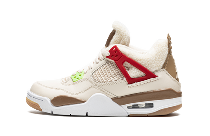 Air Jordan 4 Retro GS schoenen in wild dierenprint met kleurrijke details en sportieve stijl