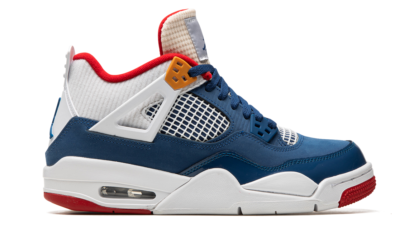 Sportieve Air Jordan 4 GS schoenen in kleurrijk ontwerp met unieke details, ontworpen door Mijn winkel.