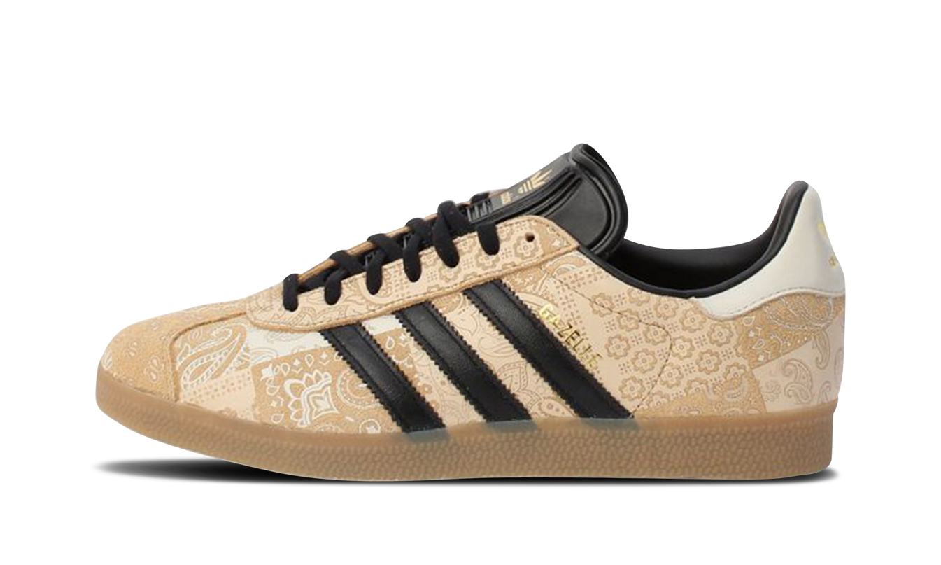 Adidas Gazelle schoenen met paisley print in shiekh-stijl, lichtgewicht sneakers voor dames en heren.