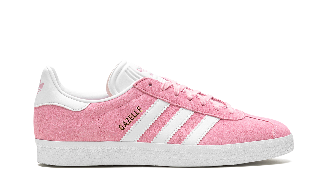 Roze Adidas Gazelle damesschoenen met witte zool en roze details, casual sneakers voor dames