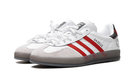 Dames sneakers Adidas Gazelle Indoor WMNS "50th Anniversary - Hello Kitty" met roze en witte details, zijaanzicht.