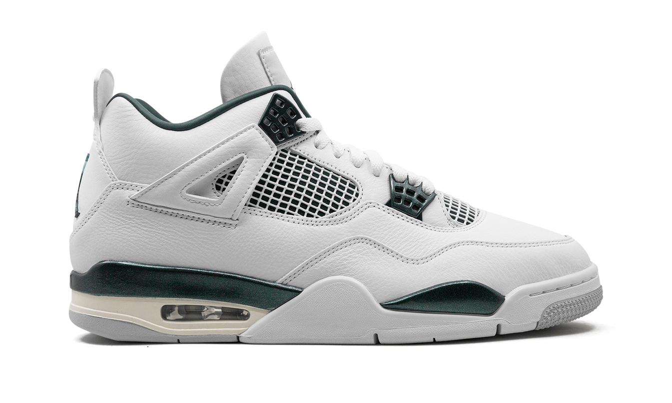 Leren Air Jordan 4 "Oxidized Green" sneakers in groene tint, met details en veters, van het merk Mijn winkel.