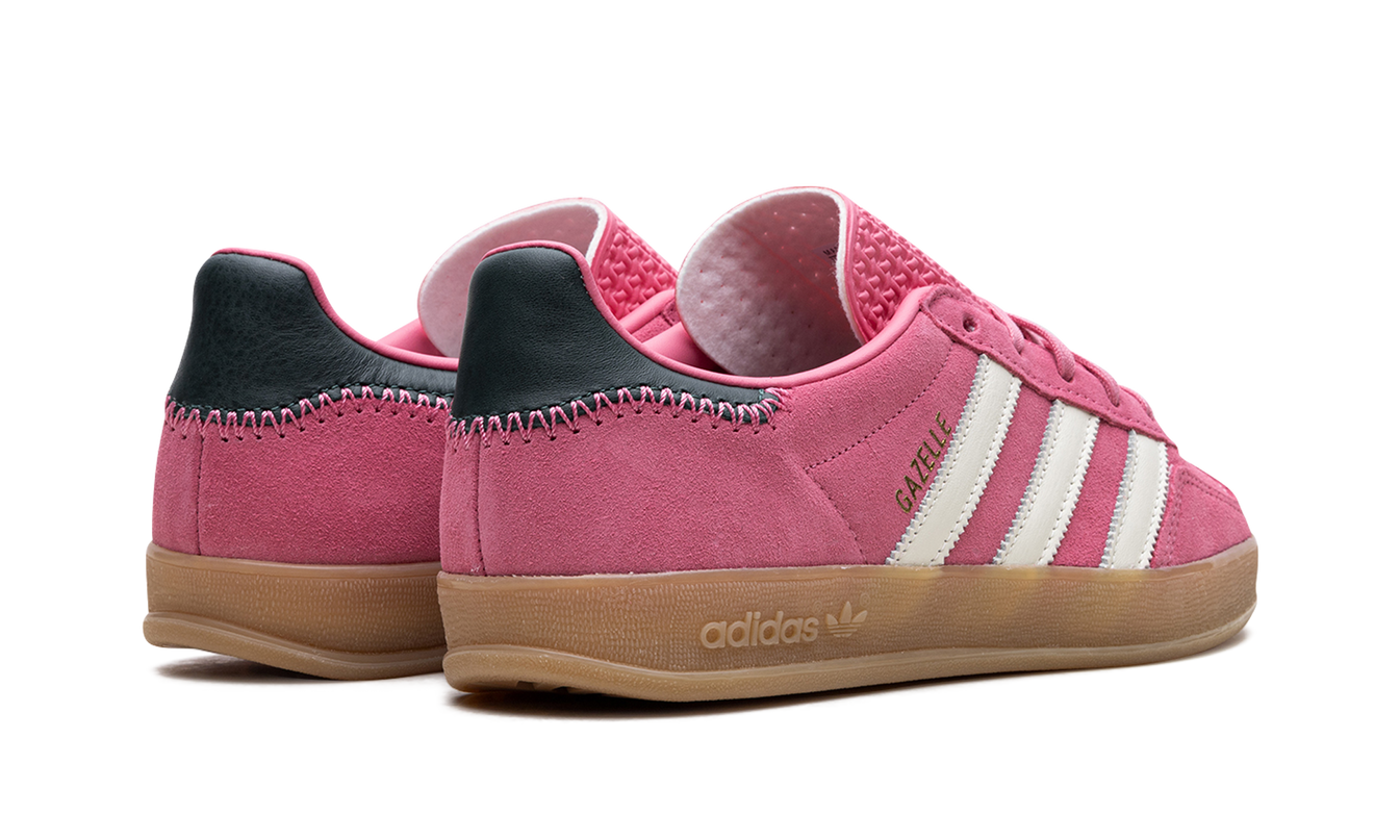 Roze en groen Adidas Gazelle Indoor schoenen voor dames, comfortabele sneakers met sportieve uitstraling