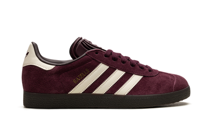 Adidas Gazelle Maroon schoenen voor dames met suède bovenwerk en witte zool, gekleurde accenten en sportieve uitstraling