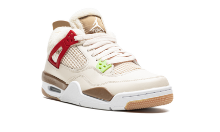 Lichtgewicht Air Jordan 4 Retro GS schoenen met wild dierenprint en zwart-oranje details, ontworpen door Mijn winkel.