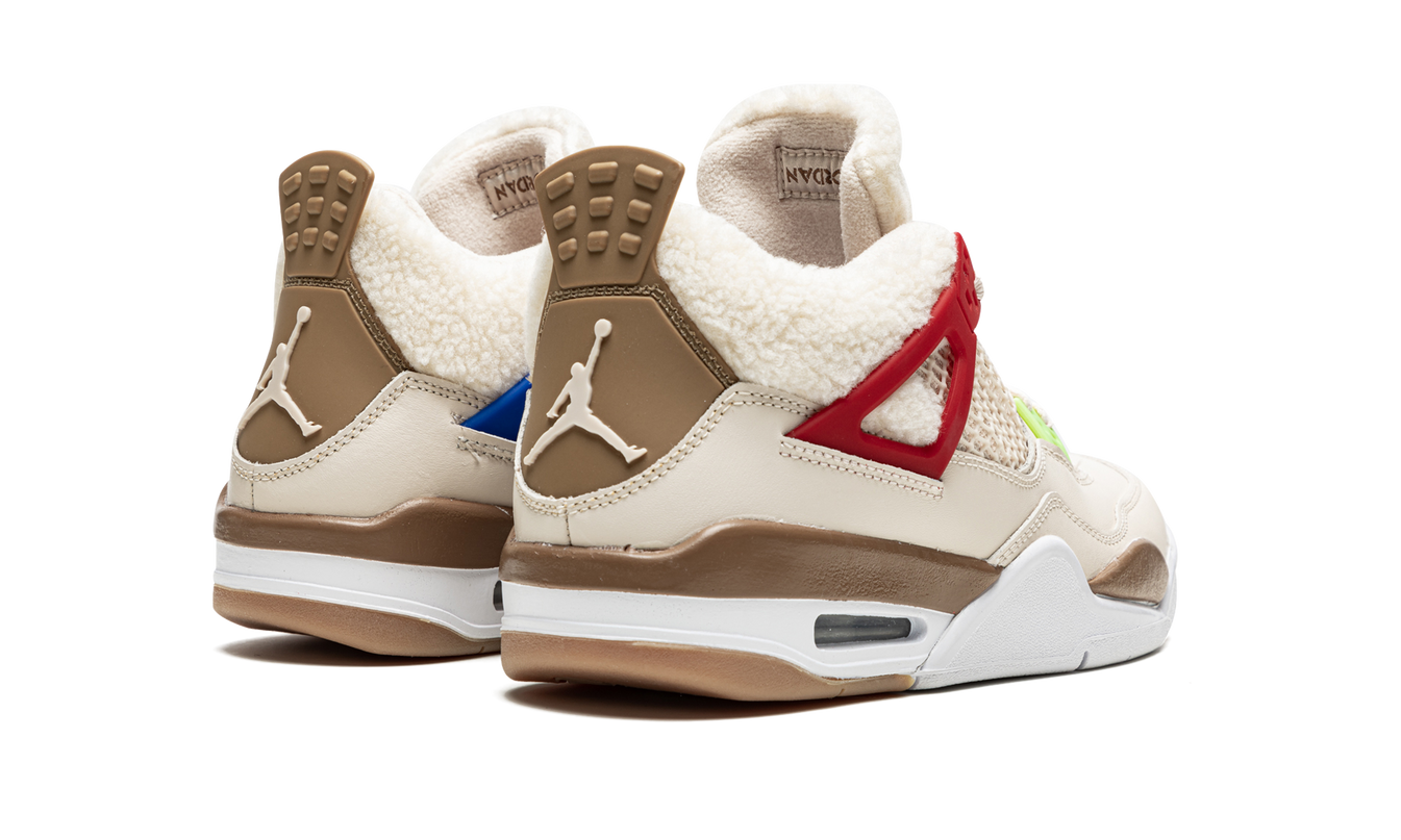 Sneakers Air Jordan 4 Retro GS "Where the Wild Things Are" met kleurrijk ontwerp en gedetailleerde details, schoenen voor jongeren