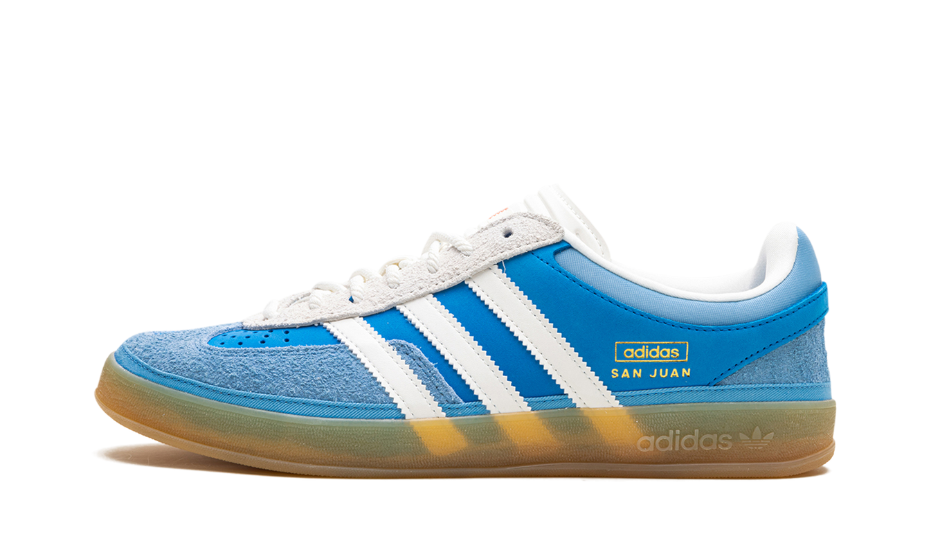 Adidas Gazelle indoor schoenen met Bad Bunny San Juan ontwerp, zwart en wit, voor comfortabel binnenshuis gebruik