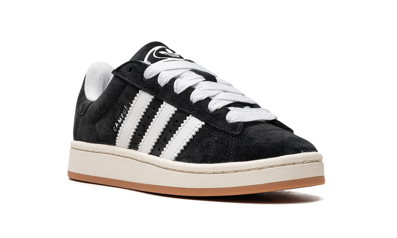 Adidas Campus 00s schoenen in zwart met witte details, casual sneakers voor heren en dames.